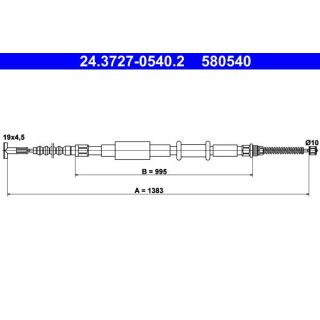 Trosas, stovėjimo stabdys ATE 24.3727-0540.2