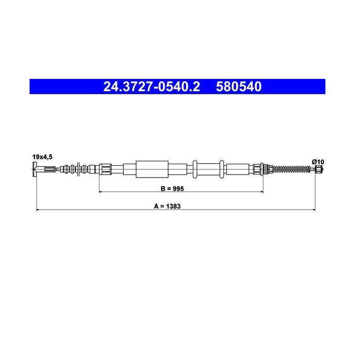 Trosas, stovėjimo stabdys ATE 24.3727-0540.2