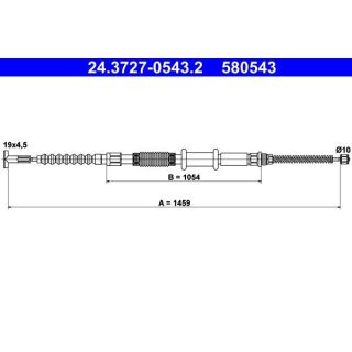 Trosas, stovėjimo stabdys ATE 24.3727-0543.2