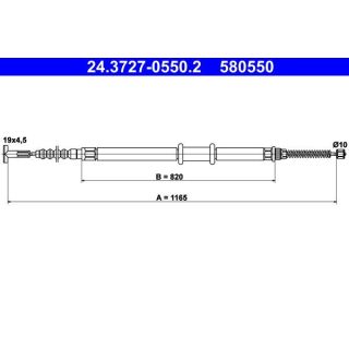 Trosas, stovėjimo stabdys ATE 24.3727-0550.2