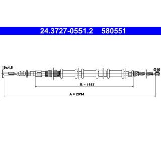 Trosas, stovėjimo stabdys ATE 24.3727-0551.2