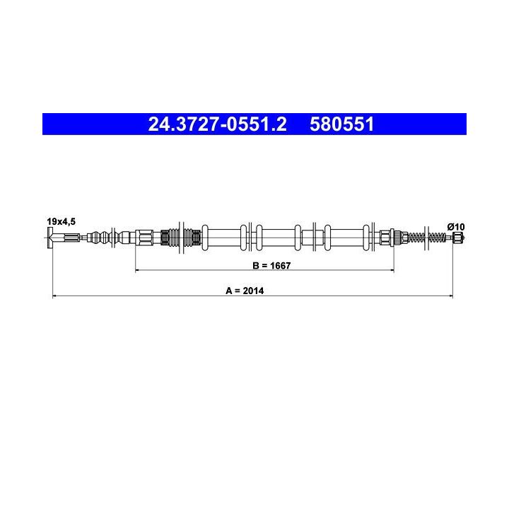 Trosas, stovėjimo stabdys ATE 24.3727-0551.2