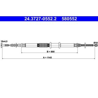 Trosas, stovėjimo stabdys ATE 24.3727-0552.2
