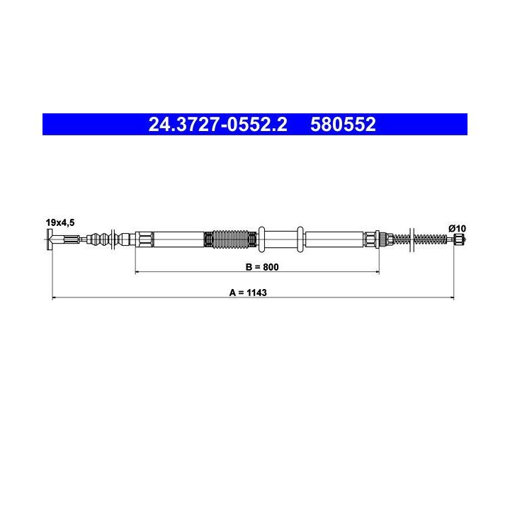 Trosas, stovėjimo stabdys ATE 24.3727-0552.2