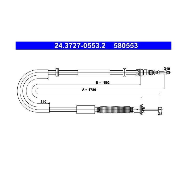 Trosas, stovėjimo stabdys ATE 24.3727-0553.2