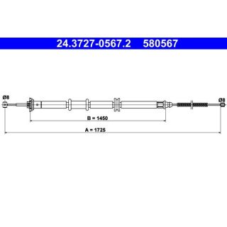 Trosas, stovėjimo stabdys ATE 24.3727-0567.2