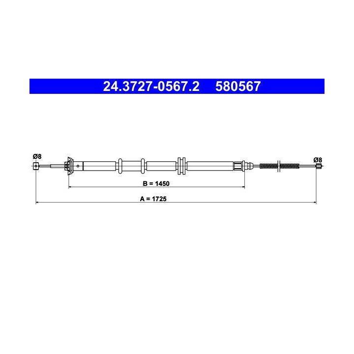 Trosas, stovėjimo stabdys ATE 24.3727-0567.2