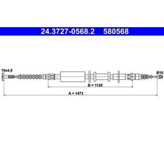 Trosas, stovėjimo stabdys ATE 24.3727-0568.2