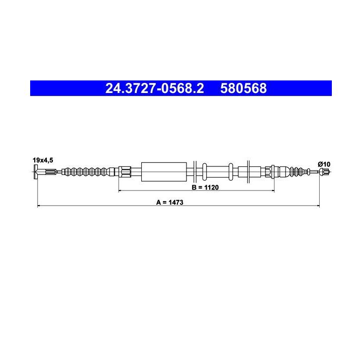 Trosas, stovėjimo stabdys ATE 24.3727-0568.2