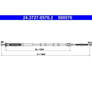 Trosas, stovėjimo stabdys ATE 24.3727-0576.2
