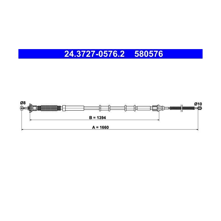 Trosas, stovėjimo stabdys ATE 24.3727-0576.2