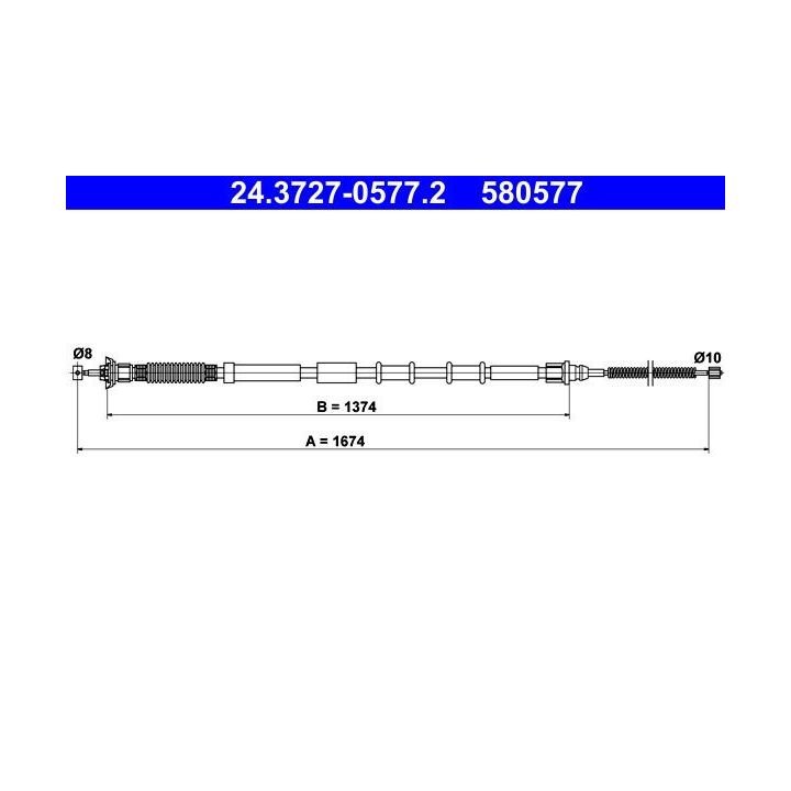 Trosas, stovėjimo stabdys ATE 24.3727-0577.2