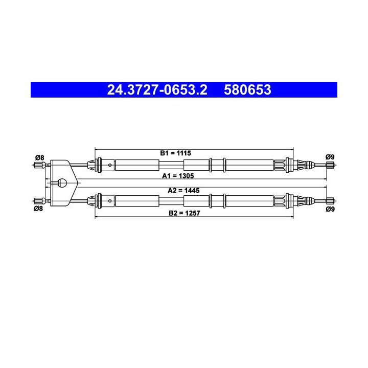 Trosas, stovėjimo stabdys ATE 24.3727-0653.2