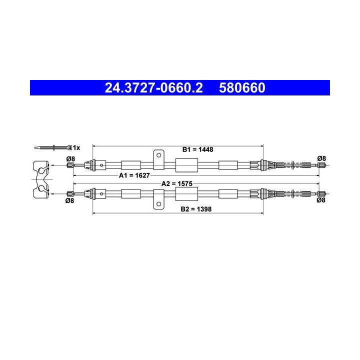 Trosas, stovėjimo stabdys ATE 24.3727-0660.2