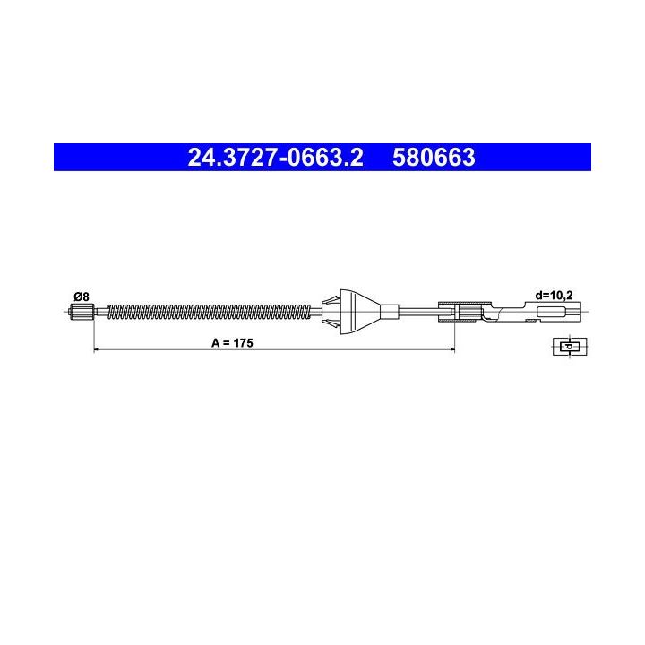 Trosas, stovėjimo stabdys ATE 24.3727-0663.2