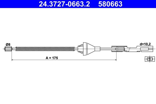 Trosas, stovėjimo stabdys ATE 24.3727-0663.2