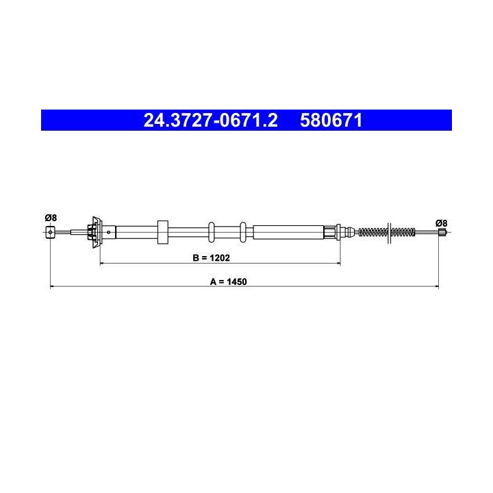 Trosas, stovėjimo stabdys ATE 24.3727-0671.2