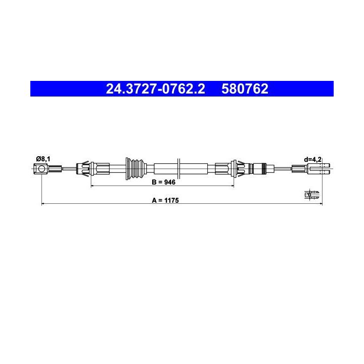 Trosas, stovėjimo stabdys ATE 24.3727-0762.2