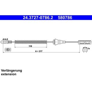 Trosas, stovėjimo stabdys ATE 24.3727-0786.2