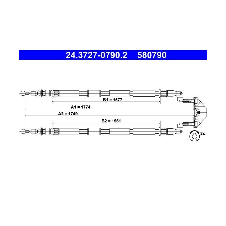 Trosas, stovėjimo stabdys ATE 24.3727-0790.2