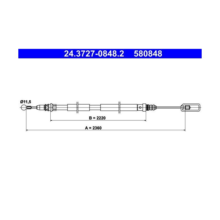Trosas, stovėjimo stabdys ATE 24.3727-0848.2