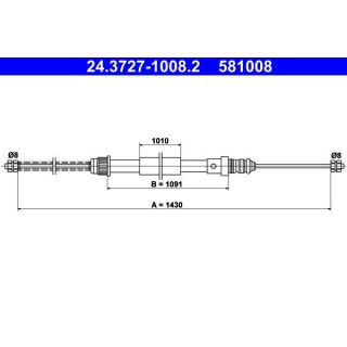 Trosas, stovėjimo stabdys ATE 24.3727-1008.2