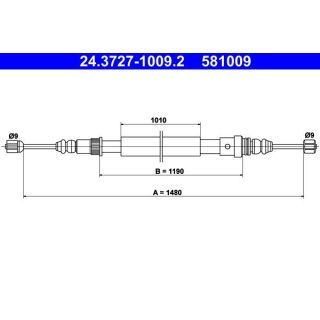 Trosas, stovėjimo stabdys ATE 24.3727-1009.2