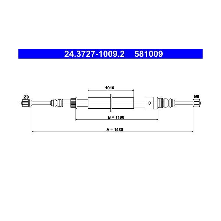 Trosas, stovėjimo stabdys ATE 24.3727-1009.2