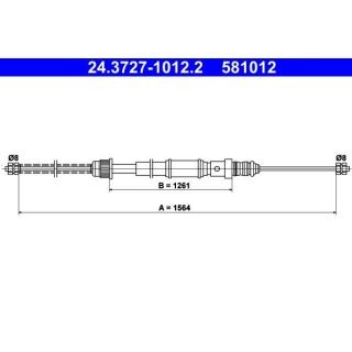 Trosas, stovėjimo stabdys ATE 24.3727-1012.2