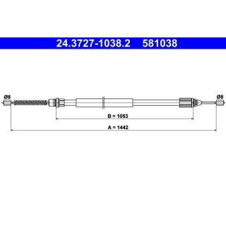 Trosas, stovėjimo stabdys ATE 24.3727-1038.2