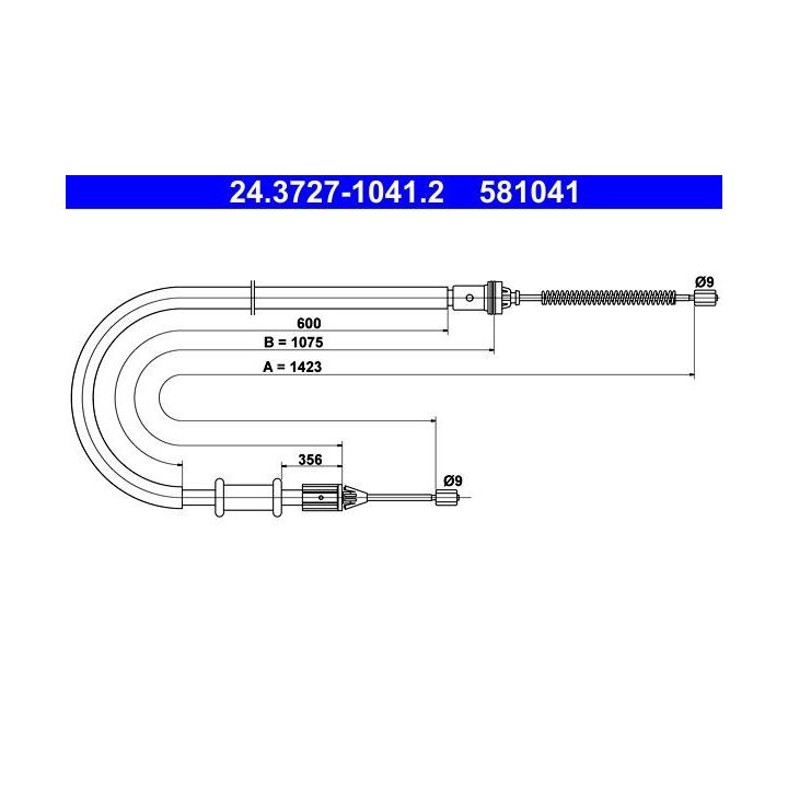 Trosas, stovėjimo stabdys ATE 24.3727-1041.2