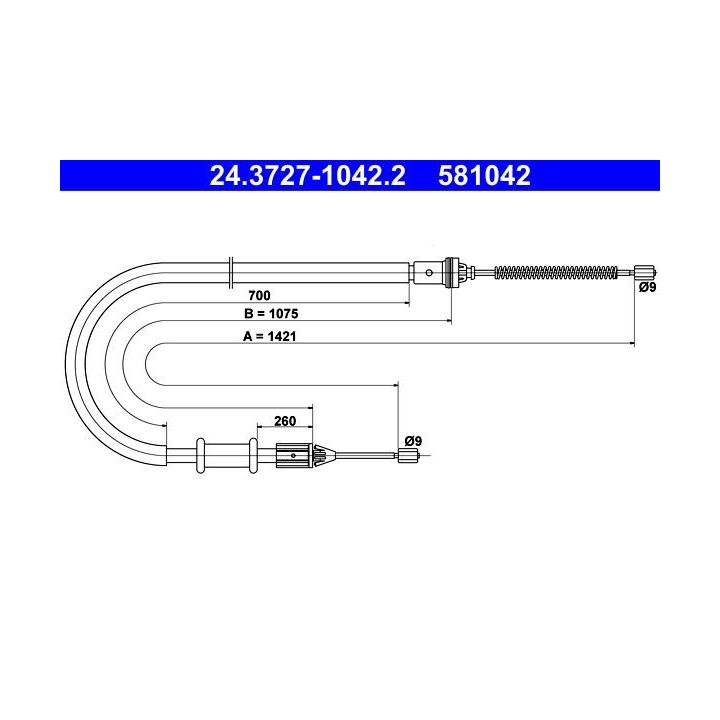 Trosas, stovėjimo stabdys ATE 24.3727-1042.2