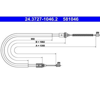 Trosas, stovėjimo stabdys ATE 24.3727-1046.2