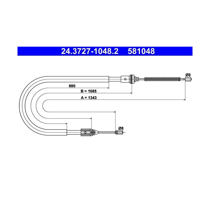 Trosas, stovėjimo stabdys ATE 24.3727-1048.2