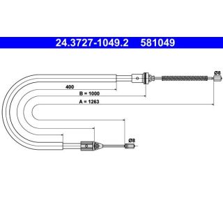 Trosas, stovėjimo stabdys ATE 24.3727-1049.2