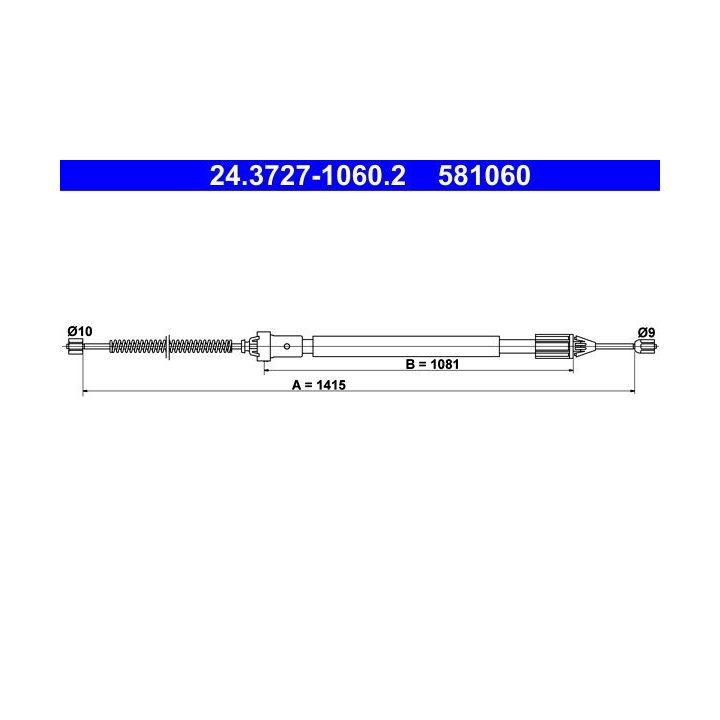 Trosas, stovėjimo stabdys ATE 24.3727-1060.2