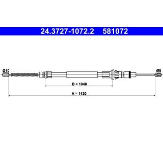 Trosas, stovėjimo stabdys ATE 24.3727-1072.2
