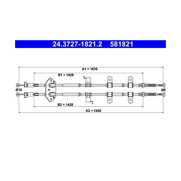 Trosas, stovėjimo stabdys ATE 24.3727-1821.2