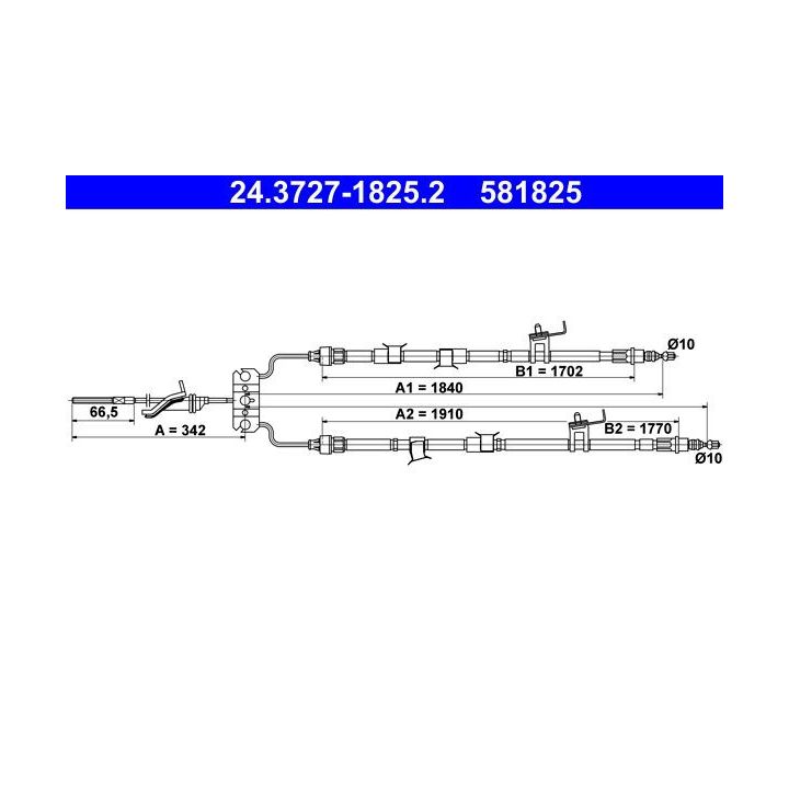 Trosas, stovėjimo stabdys ATE 24.3727-1825.2