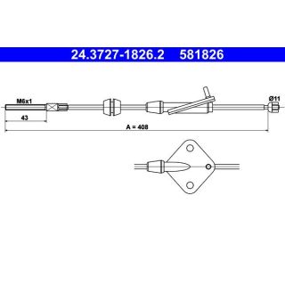 Trosas, stovėjimo stabdys ATE 24.3727-1826.2