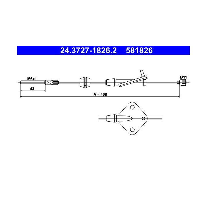 Trosas, stovėjimo stabdys ATE 24.3727-1826.2