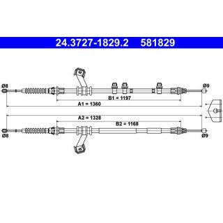 Trosas, stovėjimo stabdys ATE 24.3727-1829.2