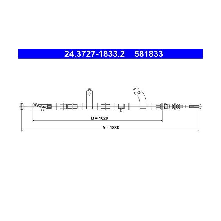 Trosas, stovėjimo stabdys ATE 24.3727-1833.2