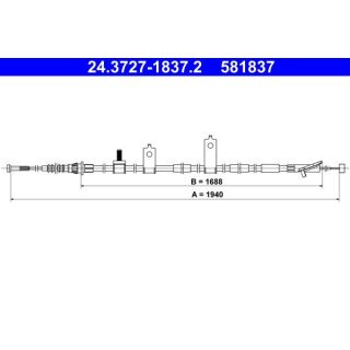 Trosas, stovėjimo stabdys ATE 24.3727-1837.2