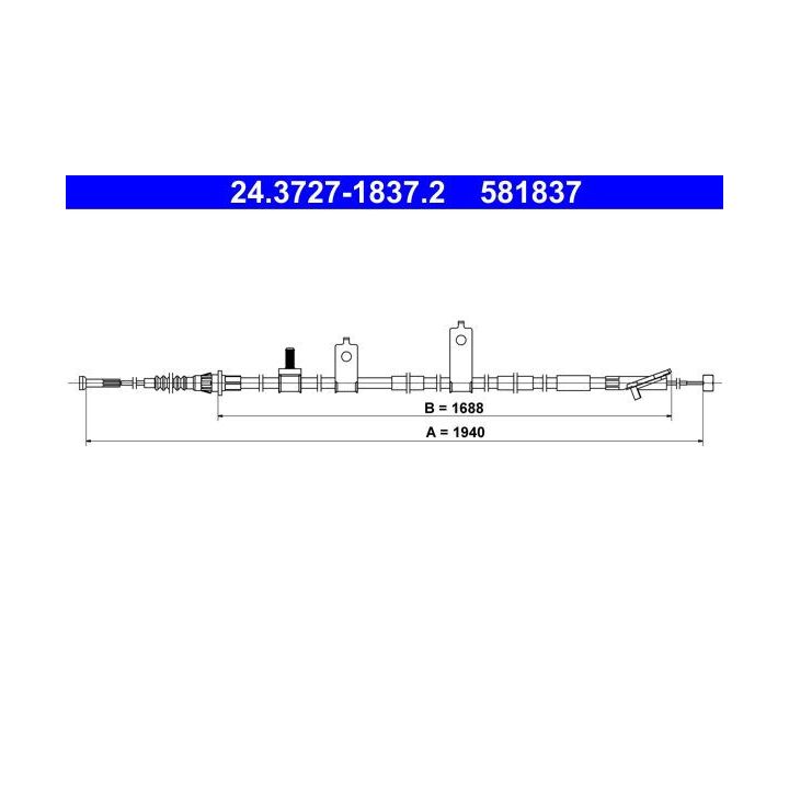 Trosas, stovėjimo stabdys ATE 24.3727-1837.2