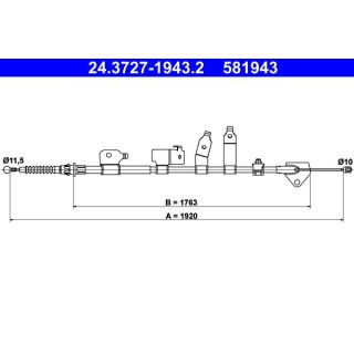 Trosas, stovėjimo stabdys ATE 24.3727-1943.2