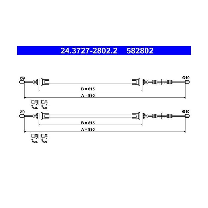 Trosas, stovėjimo stabdys ATE 24.3727-2802.2