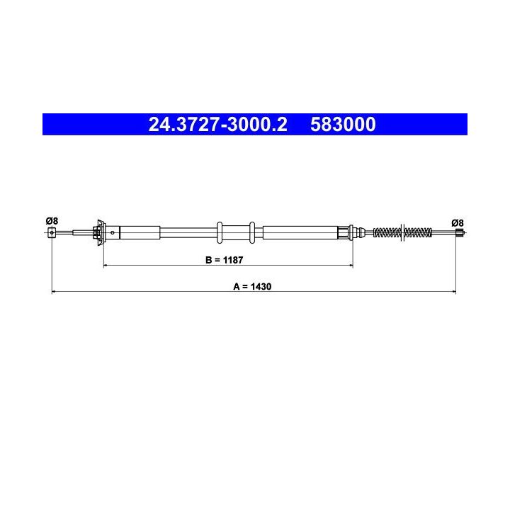 Trosas, stovėjimo stabdys ATE 24.3727-3000.2