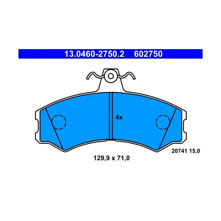 Stabdžių trinkelių rinkinys, diskinis stabdys ATE 13.0460-2750.2