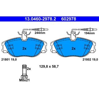 Stabdžių trinkelių rinkinys, diskinis stabdys ATE 13.0460-2978.2